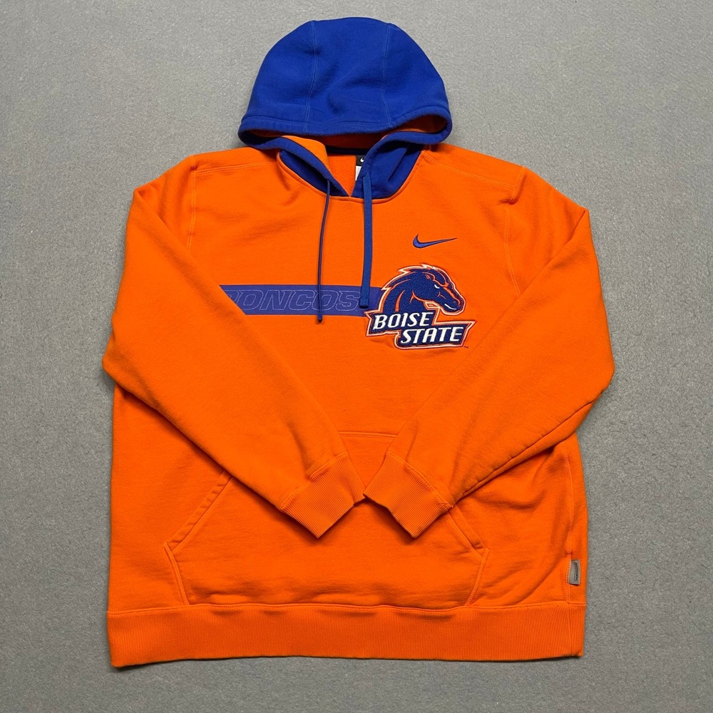 Boise State University Broncos Hoodie Mens Large Orange Nike NCAA Season 2011